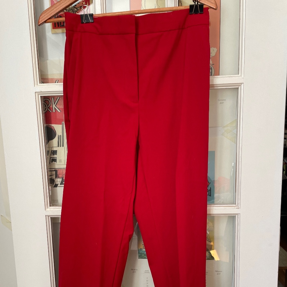 New Red Zara Ankle Length Suit Pants Size 8
